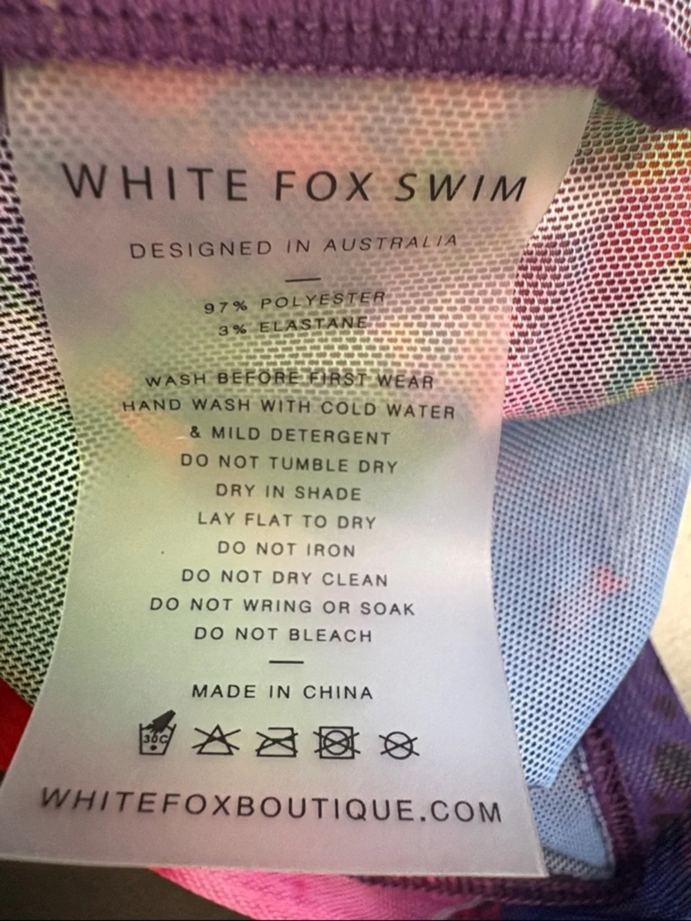 WHITE FOX Swim Size XS Multicolor Mesh Top Bandeau Coverup